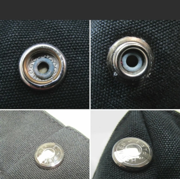 Hermes Fourre-Tout MM Black Canvas Bag "Authentic" Purple Stripe - Picture 12 of 14